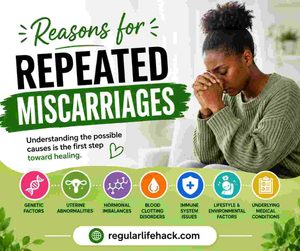 Repeated miscarriages are sometimes called recurrent pregnancy loss (RPL). Although the exact definition can vary between medical organizations, recurrent pregnancy loss generally refers to having two or more pregnancy losses. What Causes Repeated Miscarriages? There is not always one obvious cause. Several biological, genetic, hormonal, anatomical, and lifestyle factors may contribute. 1. Chromosomal Problems One of the most common explanations for miscarriage is a chromosomal abnormality in the developing embryo. These abnormalities can occur randomly when the egg or sperm contributes an incorrect number or structure of chromosomes. Many chromosomal abnormalities prevent normal development, resulting in miscarriage. Importantly, this does not necessarily mean that either partner has a genetic problem. 2. Age-Related Changes The risk of miscarriage increases as maternal age increases, partly because the likelihood of chromosomal abnormalities in eggs also increases. Age-related changes can therefore be an important factor when evaluating repeated pregnancy loss, particularly in women in their late 30s and 40s. 3. Uterine Abnormalities Problems affecting the structure of the uterus may make it difficult for a pregnancy to implant or develop normally. Examples include: • Fibroids that affect the uterine cavity • Uterine polyps • A uterine septum • Certain congenital uterine abnormalities • Scar tissue inside the uterus A healthcare professional may recommend an ultrasound or other imaging tests to examine the uterus. 4. Hormonal and Metabolic Conditions Certain medical conditions can increase the risk of pregnancy loss if they are not properly controlled. These may include thyroid disorders and poorly controlled diabetes. Some hormonal disorders may also affect ovulation or the ability of the uterine lining to support pregnancy. Proper medical assessment and treatment can help manage some of these risks. 5. Antiphospholipid Syndrome Antiphospholipid syndrome (APS) is an autoimmune condition associated with an increased risk of blood clots and pregnancy complications, including recurrent miscarriage. When APS is suspected, doctors may perform specific blood tests. If diagnosed, appropriate treatment during pregnancy can significantly reduce pregnancy-related complications for many patients. 6. Genetic Factors in Either Partner In some couples, one partner may carry a chromosome rearrangement called a balanced translocation. The carrier may be healthy, but the rearrangement can sometimes result in embryos with an unbalanced chromosome arrangement. Genetic counselling and appropriate testing may be recommended when recurrent pregnancy loss is suspected to have a genetic component. 7. Infections and Other Medical Conditions Some infections and underlying medical conditions can contribute to pregnancy complications. However, not every infection commonly blamed for miscarriage has been shown to cause recurrent pregnancy loss. This is why testing should be guided by a qualified healthcare professional rather than relying on unproven tests or treatments. 8. Lifestyle and Environmental Factors Certain lifestyle and environmental factors may increase miscarriage risk. These can include: • Smoking • Excessive alcohol consumption • Recreational drug use • Obesity or being significantly underweight • Exposure to certain environmental toxins Improving overall health before pregnancy can help reduce some preventable risks. Can Stress Cause Repeated Miscarriages? Everyday emotional stress is not generally considered a direct cause of miscarriage. Pregnancy loss can happen even when someone has been doing everything correctly. It is important not to blame yourself or your partner after a miscarriage. Grief, anxiety, and emotional distress following pregnancy loss are understandable, and seeking emotional support can be beneficial. When Should You See a Doctor? If you have experienced two or more miscarriages, it is reasonable to discuss your history with a doctor or fertility specialist. Depending on your circumstances, evaluation may include: • A detailed medical and pregnancy history • Blood tests • Assessment of thyroid and metabolic health • Testing for antiphospholipid syndrome • Examination of the uterus • Genetic testing or genetic counselling in selected cases The appropriate investigations depend on your individual history. Can Repeated Miscarriages Be Prevented? Unfortunately, not every miscarriage can be prevented. Many early miscarriages result from chromosomal abnormalities that occur randomly. However, identifying an underlying cause can sometimes allow doctors to recommend treatment or management strategies that improve the chances of a successful pregnancy. Before trying to conceive again, it may be helpful to discuss your medical history, medications, lifestyle, and previous pregnancy losses with a healthcare professional. Final Thoughts The reasons for repeated miscarriages can range from chromosomal abnormalities and age-related changes to uterine abnormalities, autoimmune conditions, hormonal disorders, and other health factors. In some cases, doctors cannot identify a specific cause even after thorough investigation. Repeated pregnancy loss is not necessarily a sign that you cannot have a healthy pregnancy. If you have experienced multiple miscarriages, seek appropriate medical evaluation rather than assuming that you or your partner caused the losses. If you are currently pregnant and experiencing heavy bleeding, severe abdominal or pelvic pain, dizziness, fainting, or other concerning symptoms, seek urgent medical attention.
