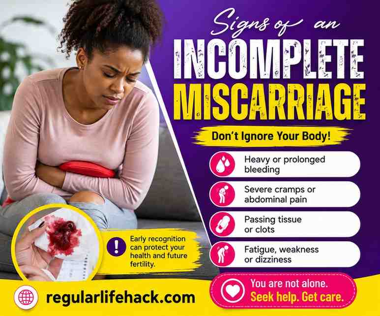 incomplete miscarriage symptoms